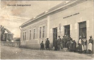 1918 Csákigorbó, Garbou; Wechsler Farkas üzlete és saját kiadása / shop (r)