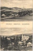 1926 Szerednye, Seredne, Serednie; templom / church + kétnyelvű bélyegző / bilingual cancellation