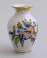 Herendi Viktória mintás mini váza. Kézzel festett, jelzett, hibátlan m: 6,5 cm