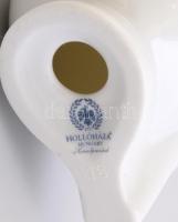 Hollóházi bagoly figura, aranyozással, jelzett, hibátlan, eredeti dobozban, m: 8 cm