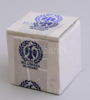 Hollóházi bagoly figura, aranyozással, jelzett, hibátlan, eredeti dobozban, m: 8 cm