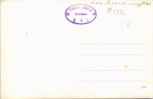 Kál (Heves), vasúti híd építése, vonat. Farkas László fényképész, photo