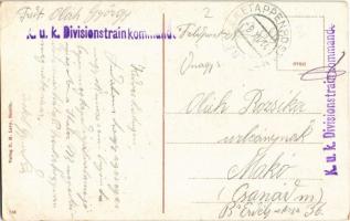 1914 Zimony, Semlin, Zemun; Milleniumi emlékmű / monument + "K.u.k. Divisionstrainkommando&quot...