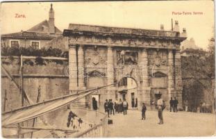 1912 Zadar, Zara; Porta Terra ferma / kapu / gate + "HÁMOR BORSOD VM. POSTAI ÜGYN" (Rb)