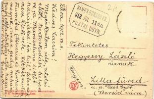1912 Zadar, Zara; Porta Terra ferma / kapu / gate + "HÁMOR BORSOD VM. POSTAI ÜGYN" (Rb)