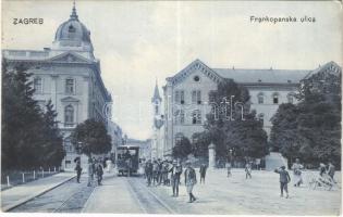 1910 Zagreb, Frankopanska ulica / street, horse-drawn tram / utca, lóvasút