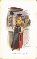 1916 Kobieta podczas wojny / WWI Polish military art postcard, a woman during the war. artist signed (EK)