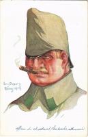 Officier de chasseurs (Landwehr allemand) / WWI military art postcard. Visé Paris No. 27. Leurs Caboches s: Em. Dupuis (EK)