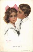 1912 His First Love Romantic couple, lady art postcard. Reinthal & Newman No. 213. s: Philip Boileau (EK)