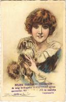 Italian lady art postcard with Christmas greetings. Anna & Gasparini 491-5. s: Mauzan (EK)