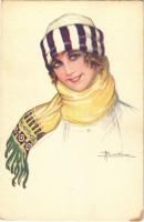 Italian lady art postcard. 112-1. s: Busi (fl)