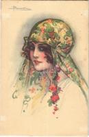 Italian lady art postcard. Degami 628. s: Busi (fl)