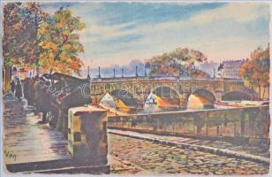 66 db régi képeslap főleg festmények, üdvözlők