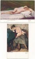 26 db régi képeslap: aktfestmények