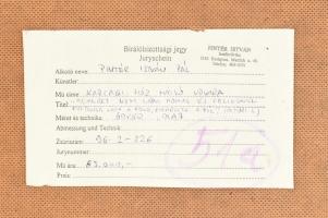 Pintér István Pál (1948-): Karcagi ház hátsó udvara, 1996. Olaj, farost, jelzett, fa keretben. 60×80...