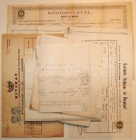 1861-1887 33 db okmánybélyeges irat a bélyegeken elcsúszásokkal, érdekességekkel