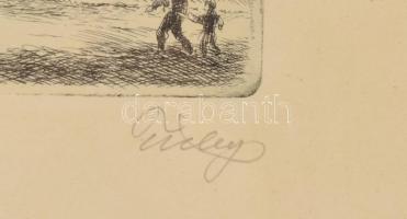 Tichy Kálmán (1888-1968): Vajdahunyad vára, Városliget. Rézkarc, papír, jelzett, üvegezett keretben,...