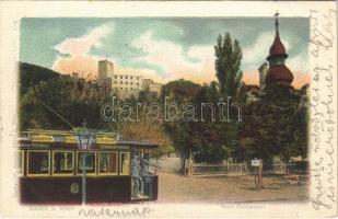 1907 Baden bei Wien, Ruine Rauhenstein, Elektrische Bahnen / ruins, tram