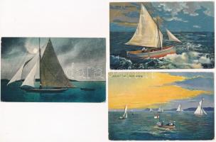 Balaton, vitorlások - 63 db régi képeslap / 63 pre-1945 postcards