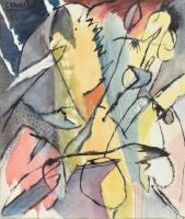 L Dávid Lehel (1940-): És fúj a szél. Akvarell, vegyes technika, papír, jelzett. 50,5×45 cm. Üvegezett fa keretben. Jótékonysági árverés a Házat-Hazát Alapítvány otthonteremtési programjának támogatására.