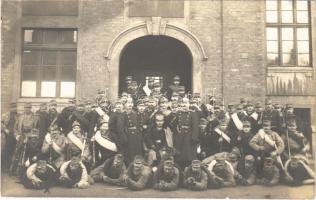 1914 Osztrák-magyar és német katonák csoportképe / WWI German and Austro-Hungarian K.u.K. military, group of soldiers. photo