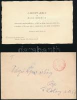 cca 1940 3 db meghívó + 1 db értesítő