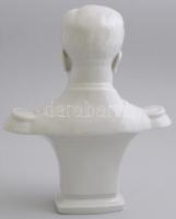 Herendi porcelán Horthy Miklós kormányzó büszt. Fehér mázas, jelzett, kis foltokkal. m: 23,5 cm