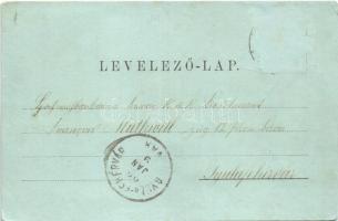 1899 (Vorläufer) Brassó, Kronstadt, Brasov; Flachszeile / Len sor télen, városi vasút, üzletek. Kiad...