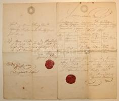 1833-1938 6kr és 50kr szignettás iratok