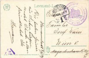 1917 Nagyszeben, Hermannstadt, Sibiu; Nagy piac, üzletek. Vasúti levelezőlapárusítás 9.sz. 1915. / m...