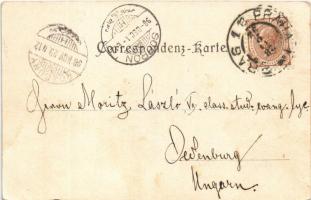 1898 (Vorläufer) Praha, Prag; Der Graben, Mercur, Kaffee Continental / street view, shops, horse-dra...