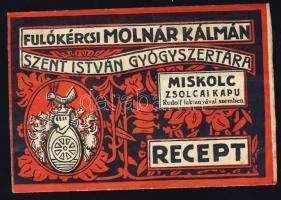 Miskolc dekoratív gyógyszertári recept-boríték