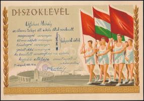 1955 2 db szocreál sportoklevél