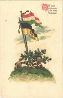 O du mein Österreich, O du mein Vaterland! / WWI Austro-Hungarian K.u.K. military propaganda, Hungarian and Austrian flags. litho (fl)