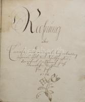 1787-1807 Soltvadkert (Vadkert) templomi pénztárkönyv, elszámolókönyv. Kézzel írt bejegyzésekkel kia...