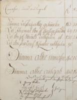 1787-1807 Soltvadkert (Vadkert) templomi pénztárkönyv, elszámolókönyv. Kézzel írt bejegyzésekkel kia...