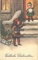 1925 Fröhliche Weihnachten / Christmas greeting art postcard. Amag 0152. (EK)
