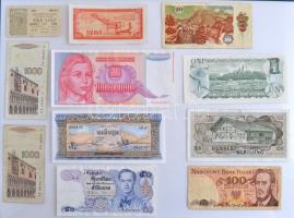 17db vegyes külföldi bankjegy klf országokból, közte Olaszország, Kína, Jugoszlávia bankjegyei T:I-III- 17pcs of diff banknotes from diff countries, with banknotes from Italy, China, Yugoslavia C:UNC-VG