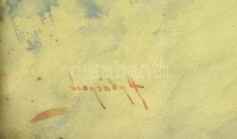 Neogrády Antal (1861-1942): Menyecske. Akvarell, papír, jelzett. Üvegezett, dekoratív fa keretben, 2...