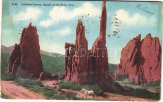 1910 Colorado, Cathedral spries, garden of the gods, horse-drawn carriage (wet damage)