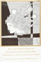 Szász Endre (1926-2003): Női arc (Emese). Szitanyomat, papír, számozott (39/100), jelzett, felcsavar...