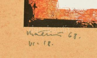 Bálint Endre (1914-1986): Motívumok. Monotípia, papír, jelzett, 23x24 cm Üvegezett keretben / Monoty...