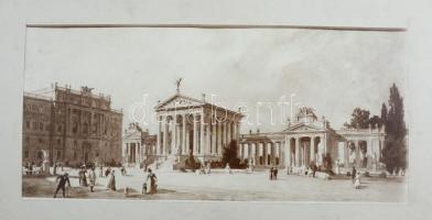 cca 1896 Schickedanz Albert (1846-1915) műépítész, festő, a Millenniumi emlékmű, a Műcsarnok és a Sz...