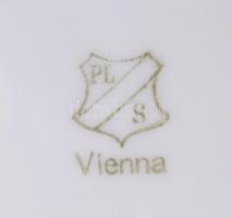 Pipacs mintás szecessziós porcelán tányérok, 6 db lapos és 6 db mély, jelzett, kézzel festett, kopás...