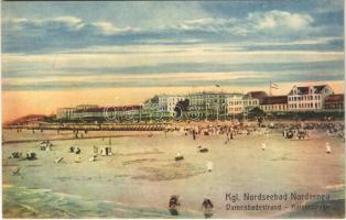 Norderney, Damenbadestrand, Kaiserstraße / beach, bathers