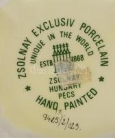 Zsolnay virág mintás szelence. Kézzel festett, jelzett, hibátlan. 11x11 cm