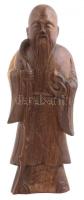 Kínai bölcs. Faragott keményfa szobor. 27,5 cm