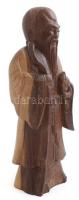 Kínai bölcs. Faragott keményfa szobor. 27,5 cm