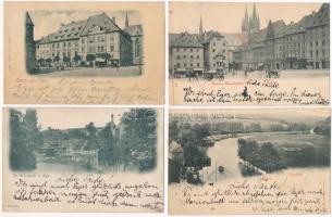 Cheb, Eger; - 4 postcards from 1898 (Vorläufer)