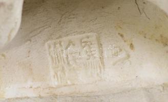 Gésák. japán repesztett mázas porcelán. Kézzel festett, jelzett, minimális kopással. 30 cm